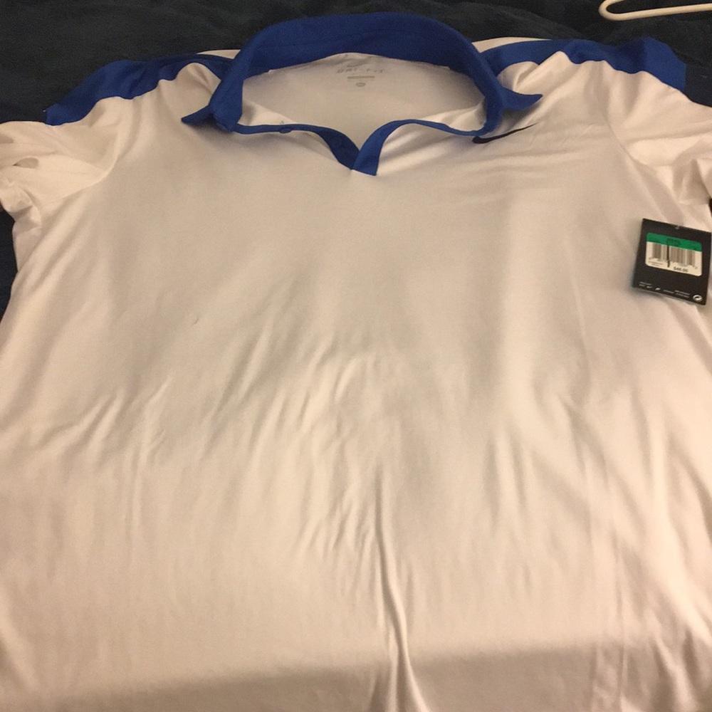 White Nike polo